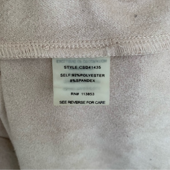 Faux Suede Pink Mini Dress with Half Length Sleeves (perfect for Spring) - Picture 5 of 6